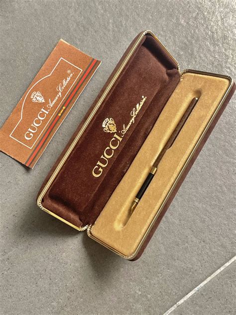 gucci fountain pen brown|Gucci Pen with Double G case.